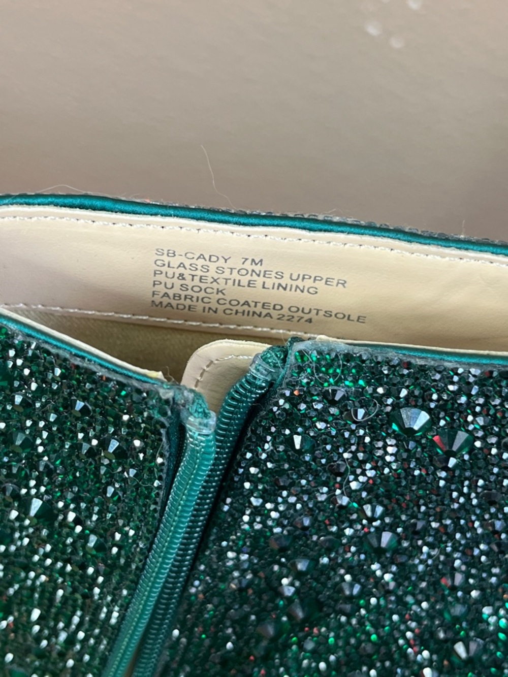 Betsey Johnson Emerald Green Glitter & Bead Ankle Booties - Picture 3 of 4